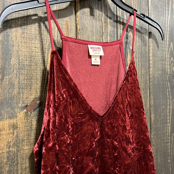 Mossimo‎ Velvet Top M Y2K Cami Maroon Relaxed Whimsigoth Grunge Edgy Neutral - Picture 2 of 8